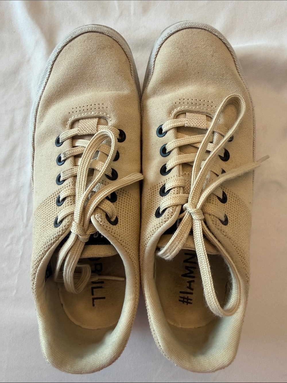 NoBull Canvas Trainers Women’s Size 8 Cream Ivory Lace Up Cross Training Shoes